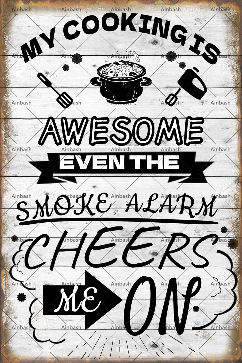 Home Cooking Quotes Sayings - 재미있는 금속 양철 간판 '내 요리