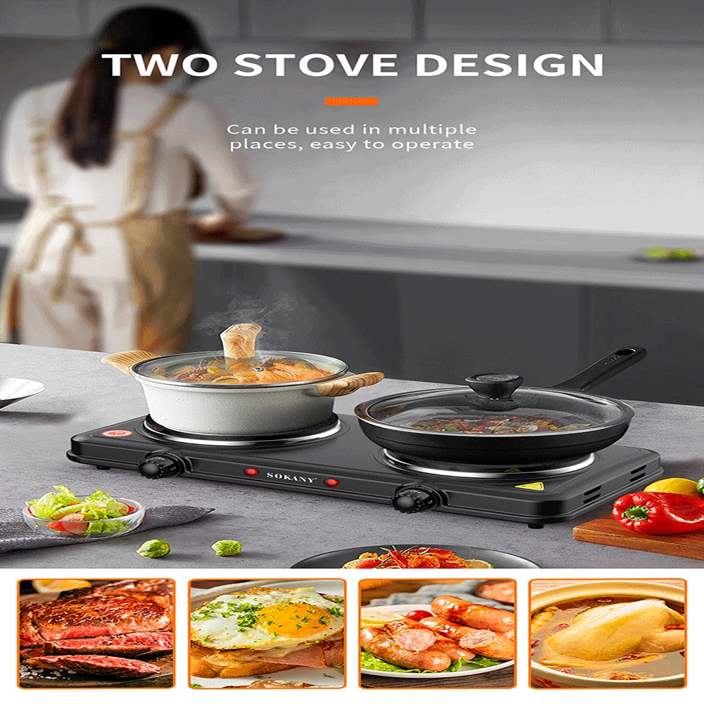 Hot Pot Portable Dual - 2000W 고출력 듀얼 포트 전기 스토브