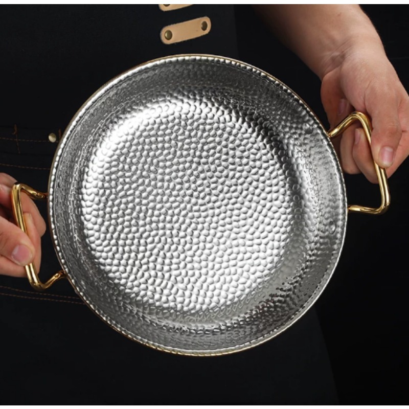 20cm 골드 햄머드 304 스테인리스 스틸 빠에야 팬 - Paella Pan Steel 리뷰 및 가격