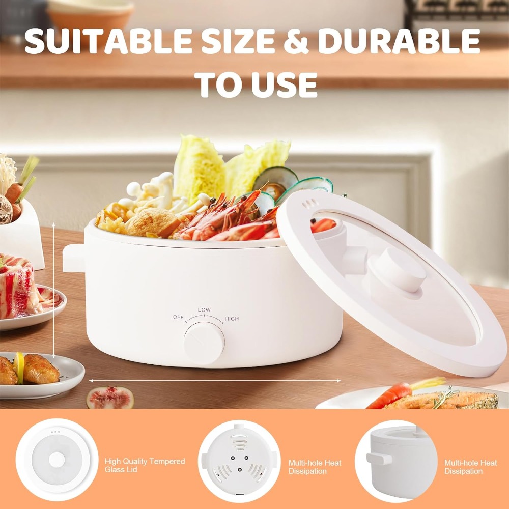 전기 핫팟, 세라믹 논스틱 코팅이 적용된 3L 휴대용  - Hot Pot Portable Dual 리뷰 및 가격