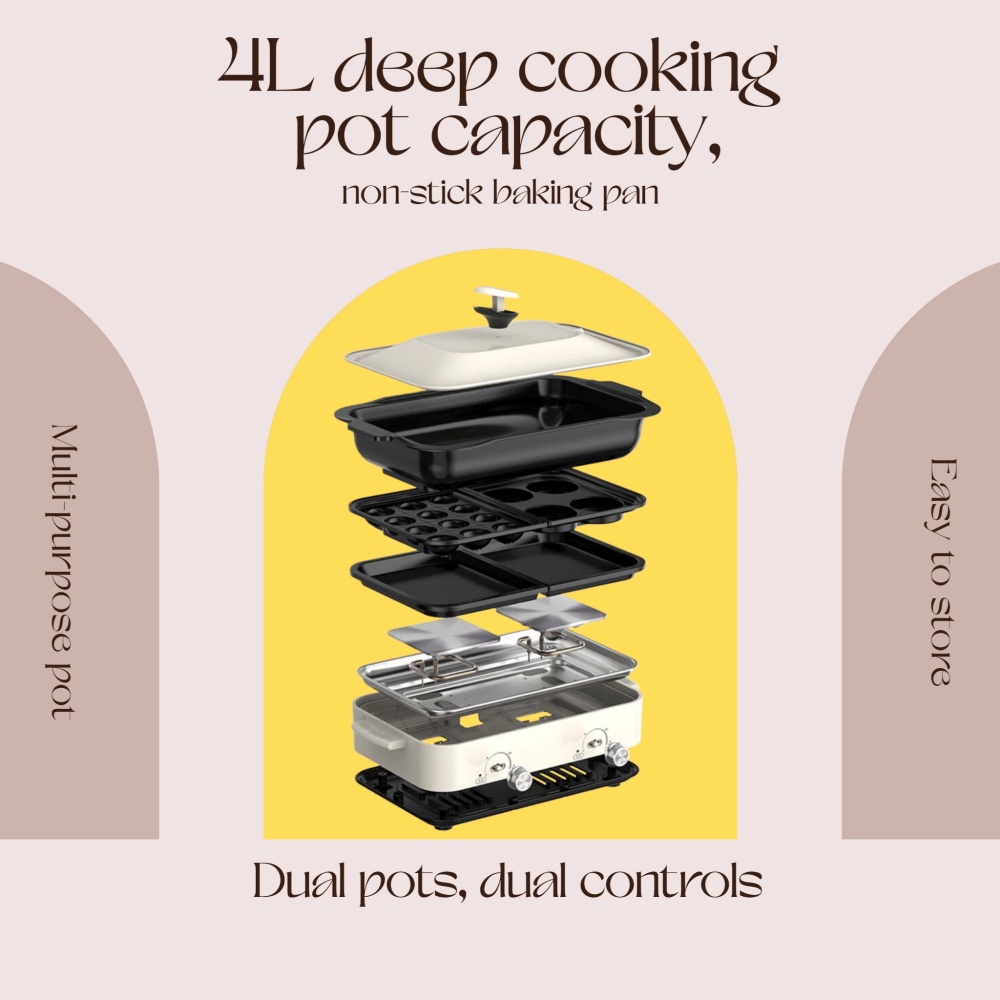 가정용 다기능 조리냄비, 분리형 전기냄비, 전기오븐,  - Hot Pot Portable Dual 리뷰 및 가격